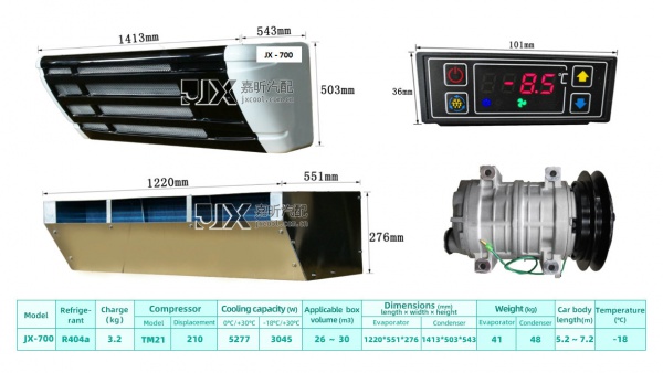【JX69700】Electric high quality Roof top 12v 24v parking air conditioner for truck