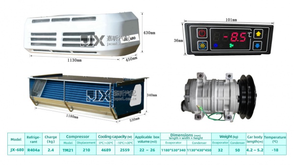 【JX69680】Electric high quality Roof top 12v 24v parking air conditioner for truck