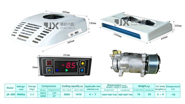 【JX69280】Electric high quality Roof top 12v 24v parking air conditioner for truck