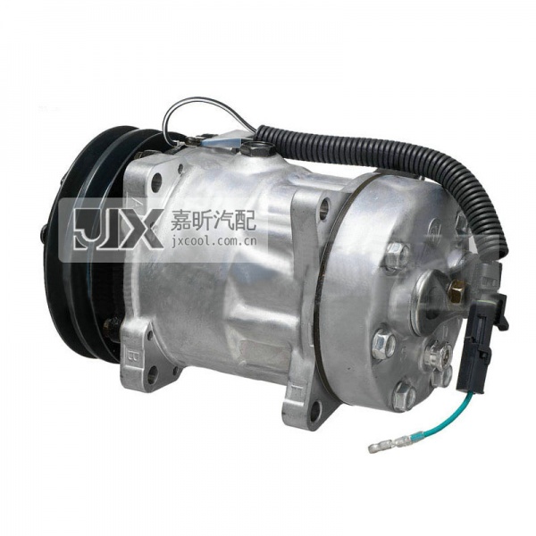【JX41084】Sanden Compressor  FLX7 4435 PAG E-MT 132mm 2A 24V GV HEAD