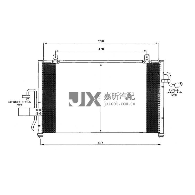 【JX60416】 Air conditioning condenser  For  DAEWOO TACUMA 1.6 00-  OEM:96262800 96409666 96450098 96452049