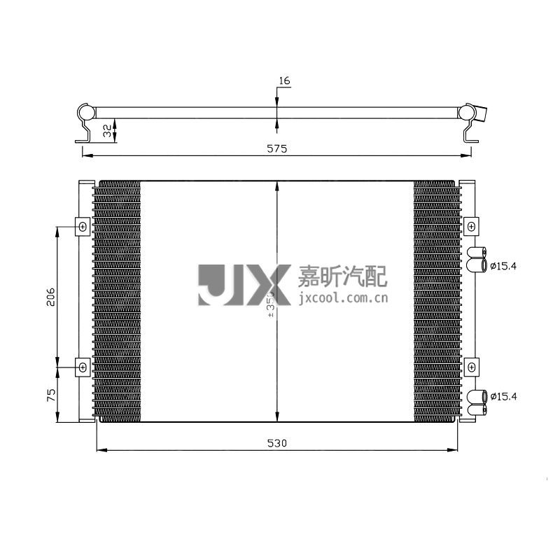 【JX60398】 Air conditioning condenser  For  CHRYSLER PT CRUISER 2.0 00-  OEM:5017405 5017405AA 5017405AB 5073579AA