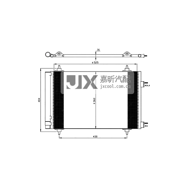 【JX60815】 Air conditioning condenser  For  PEUGEOT 307 2.0D 01-  OEM:6455CY 6455GK 6455HL 9650545980 9650631680 E163364