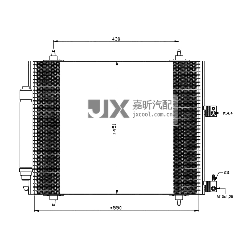 【JX60817】 Air conditioning condenser  For  PEUGEOT 807 2.2D 03-  OEM:1489398080 6455AP E163275