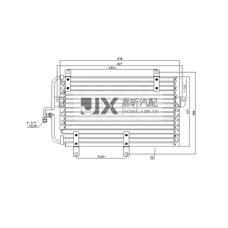 【JX60428】 Air conditioning condenser  For  FIAT TIPO 1.9D 88-  OEM:46531411 60810250 60811595 7773819 7773820 82478870  46735394