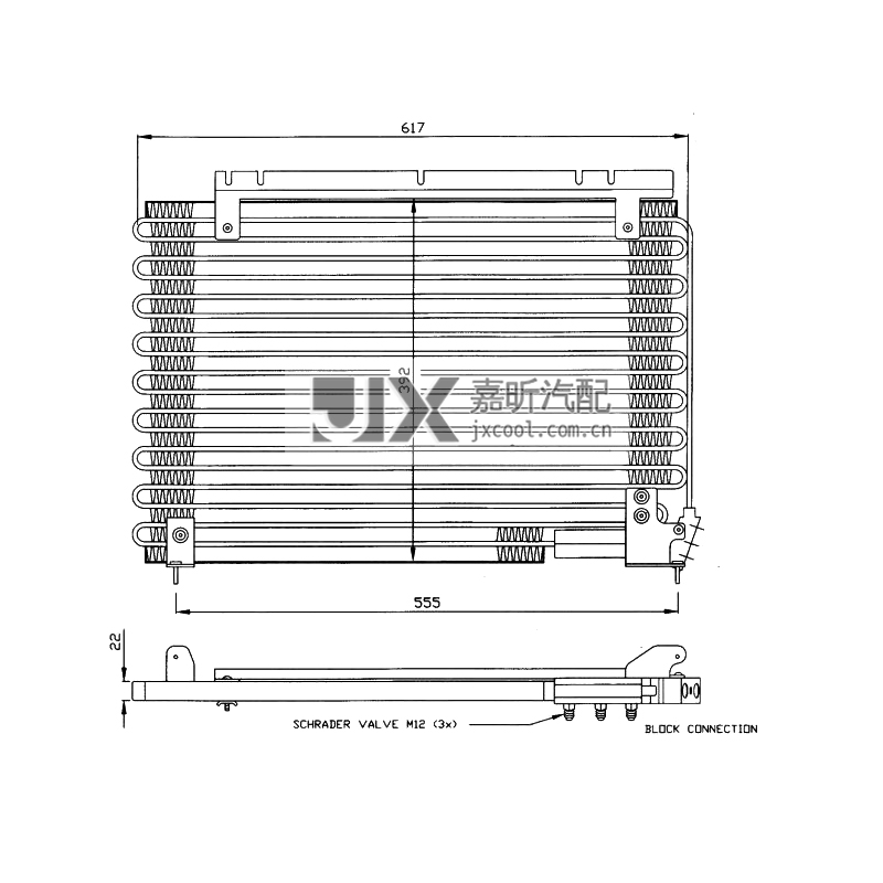 【JX61044】 Air conditioning condenser  For  VOLVO 900 2.3 91-  OEM:6848751 68487511 9137950 9171058 9447592 9447916