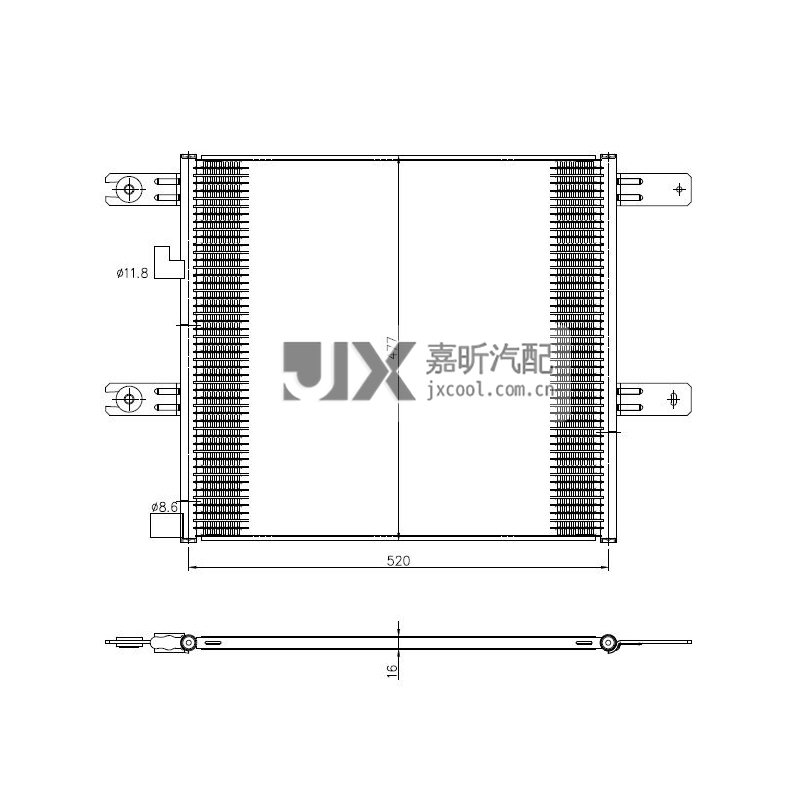 【JX61048】 Air conditioning condenser  For  VOLVO FE II 12-  OEM:21657618 7421657618