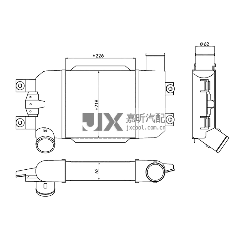 【JX68329】Intercooler For NISSAN Patrol GR V Off-Road （Y61） 3.0 DTi 1997 - OE:14461VS40A  14461VS41A