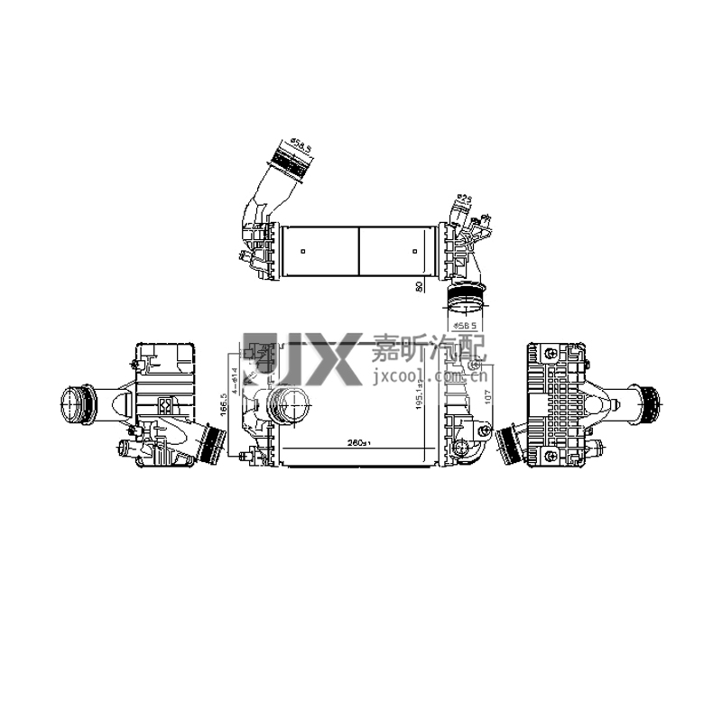 【JX68432】Intercooler For PORSCHE 911 Coupe （991） OE:9P1145621A