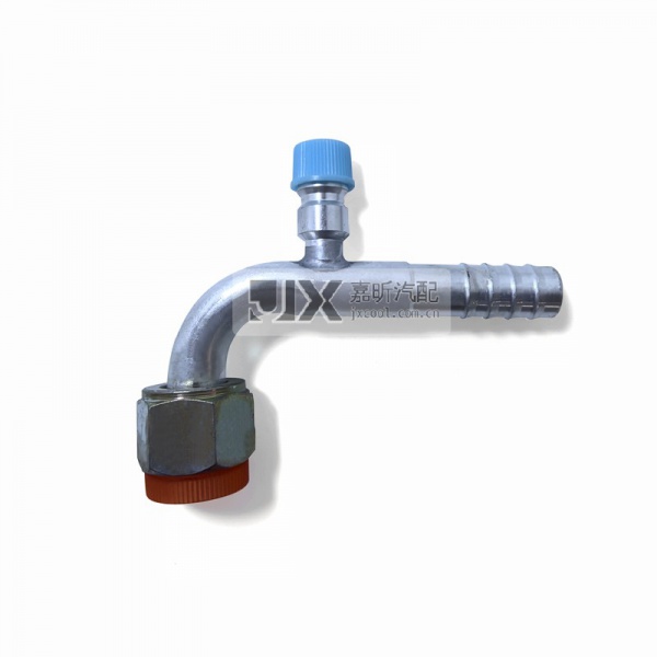 【JX72056】Auto A/C Hose Fittings #10 Female O ring 90 degree with 134A S.V. Aluminum